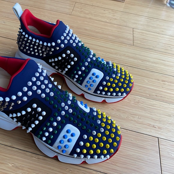 CHRISTIAN LOUBOUTIN
Neoprene Mens Funfor Run Flat Sneakers 'Multi-Color Spikes' - Picture 2 of 9